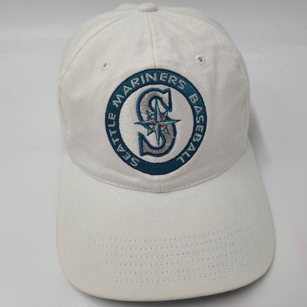 Vintage Seattle Mariners Hat Strapback (Fits Small) American Needle White MLB